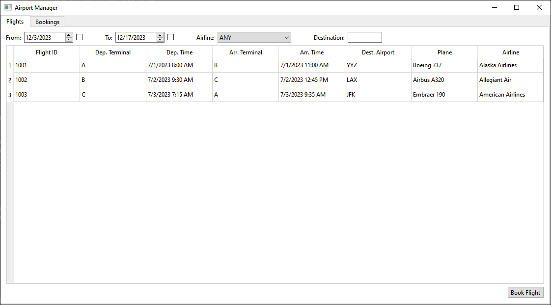 Flight Search UI